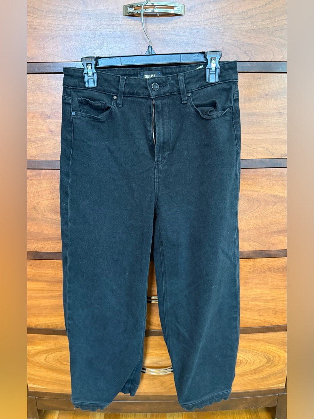 PAIGE Black Anessa cropped wide jeans